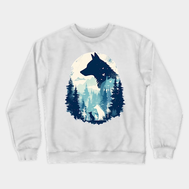 wolf Crewneck Sweatshirt by peterdoraki